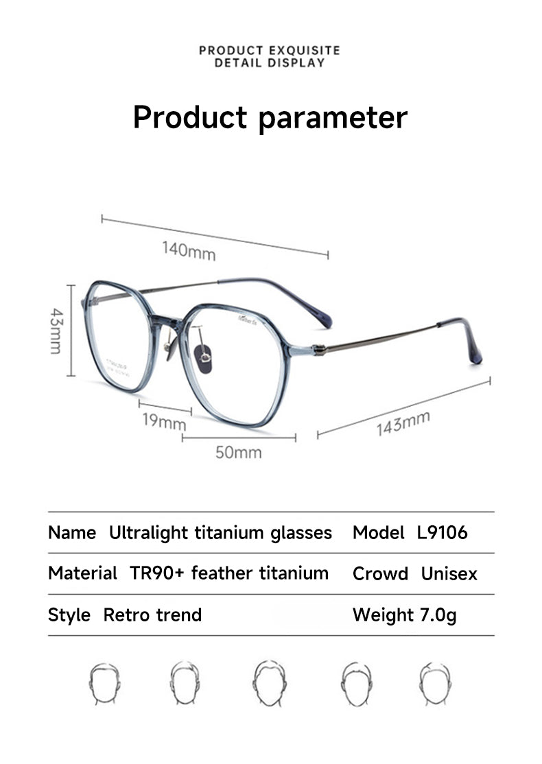 Vicky Unisex Full Rim Polygon Tr 90 Titanium Reading Glasses 91063.