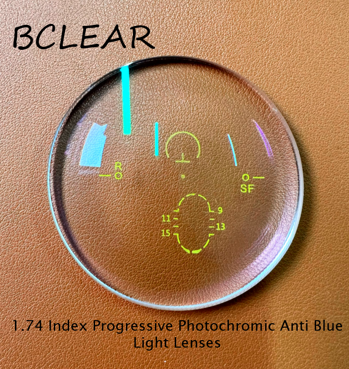 Bclear 1.74 Index Progressive Photochromic Gray Anti Blue Light Lenses Lenses Bclear Lenses