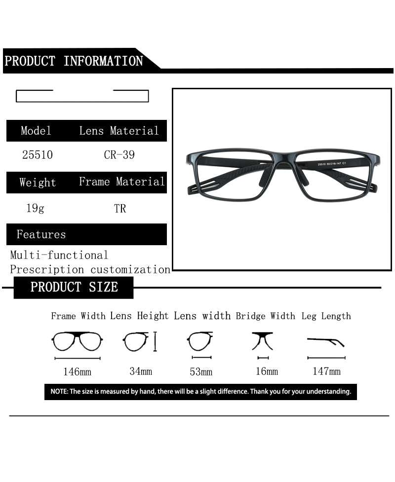 Kocolior Unisex Full Rim Square Tr 90 Photochromic Reading Glasses 725510 — view 1 | Kocolior at FuzWeb