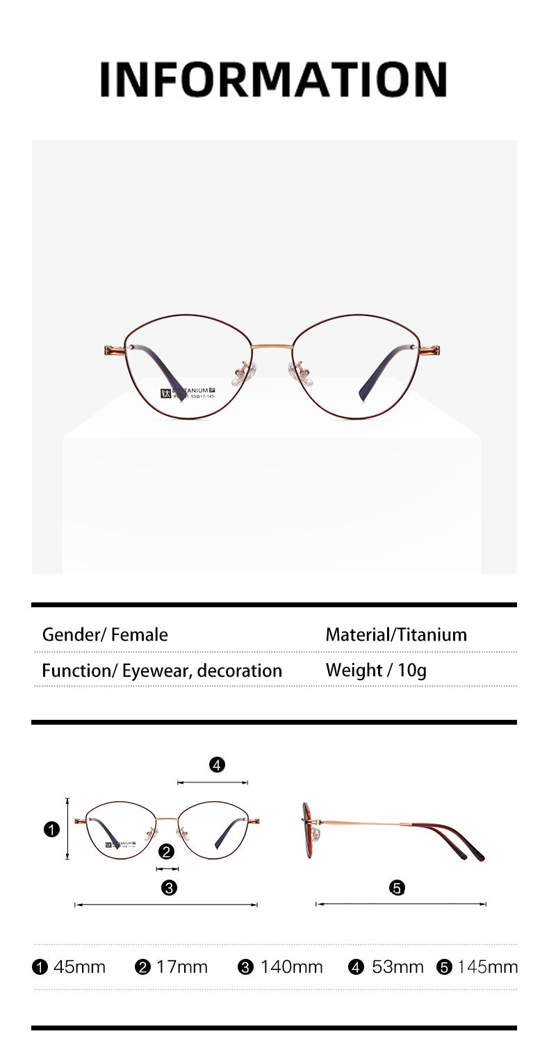 Vicky Unisex Full Rim Oval Eye Titanium Reading Glasses 690291.