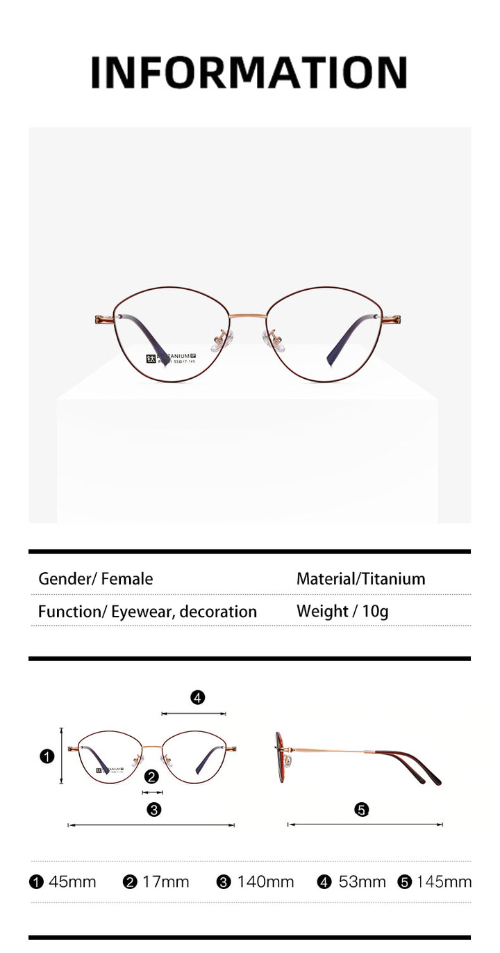 Vicky Unisex Full Rim Oval Eye Titanium Reading Glasses 690291.