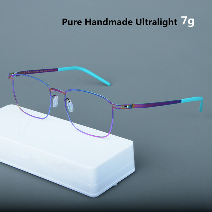 Aimee Unisex Full Rim Square Screwless Steel Eyeglasses 53143 — view 1 | Aimee at FuzWeb