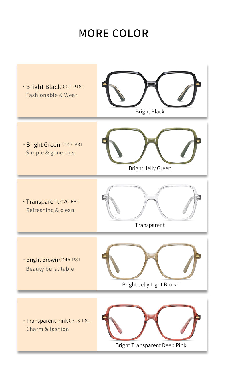 Gmei Womens Full Rim Square Acetate Tr 90 Eyeglasses C907 — view 6 | Gmei Optical at FuzWeb