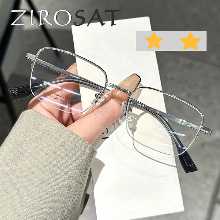 Zirosat Women's Semi Rim Square Tr 90 Titanium Eyeglasses 120428