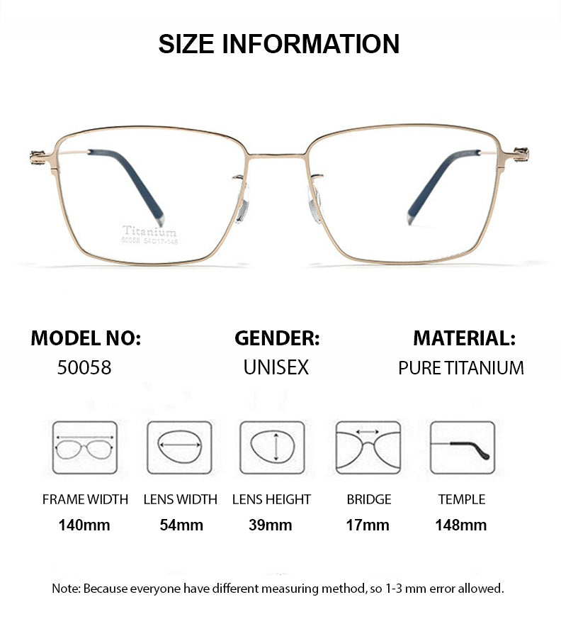 Chashma Ottica Mens Full Rim Square Titanium Eyeglasses 750058 — view 1 | Chashma Ottica at FuzWeb