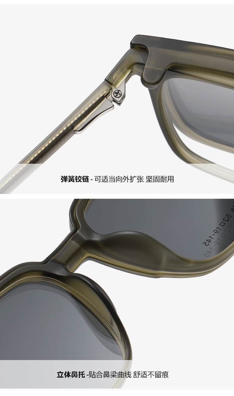 Zirosat Womens Full Rim Square Tr 90 Alloy Eyeglasses Clip On Sunglasses 8178 — view 1 | Zirosat at FuzWeb
