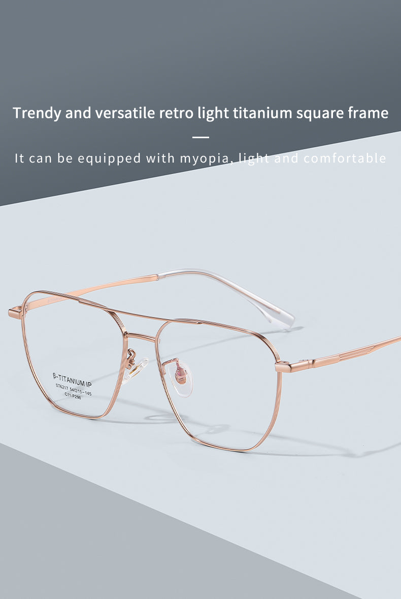Reven Jate Womens Full Rim Oval Double Bridge Titanium Eyeglasses 6217 — view 1 | Reven Jate at FuzWeb