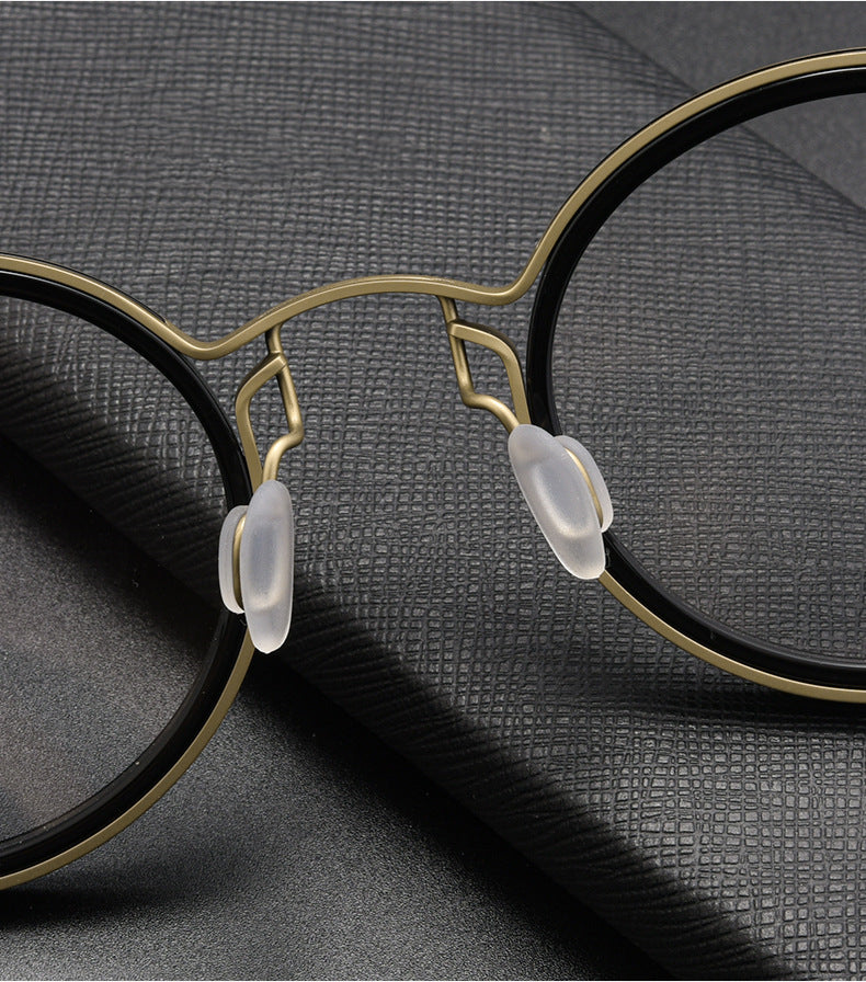 Kocolior Unisex Full Rim Round Alloy Acetate Hyperopic Reading Glasses 2203 — view 3 | Kocolior at FuzWeb
