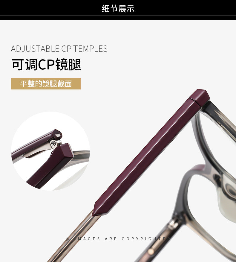 Zirosat Unisex Full Rim Oval Square Tr 90 Alloy Eyeglasses 3518 — view 1 | Zirosat at FuzWeb