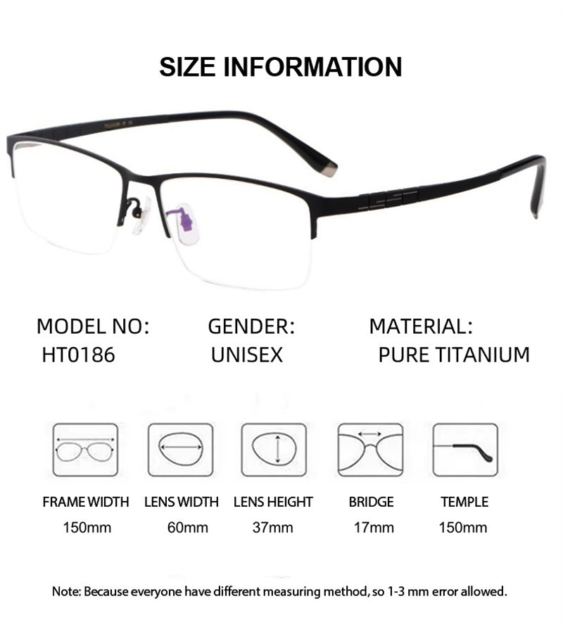 Chashma Ochki Mens Semi Rim Big Square Titanium Eyeglasses 880186 — view 1 | Chashma Ochki at FuzWeb