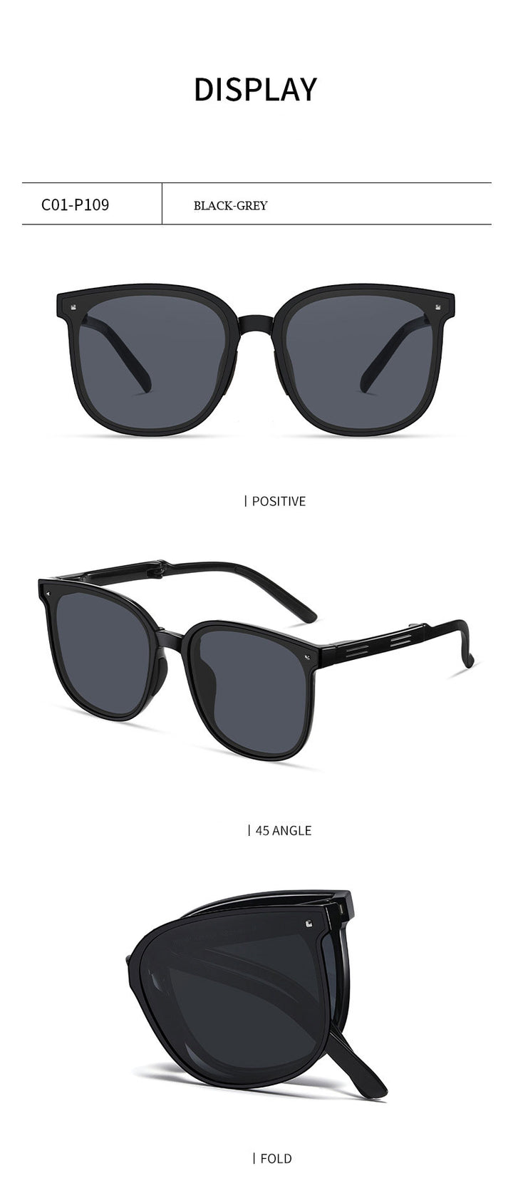 Zirosat Unisex Full Rim Square Alloy Foldable Sunglasses WT7901 — view 10 | Zirosat at FuzWeb