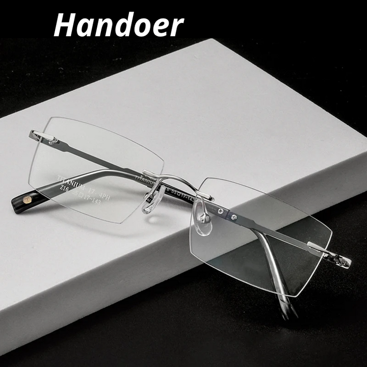 Handoer Women's Rimless Polygon Square Titanium Eyeglasses 396116