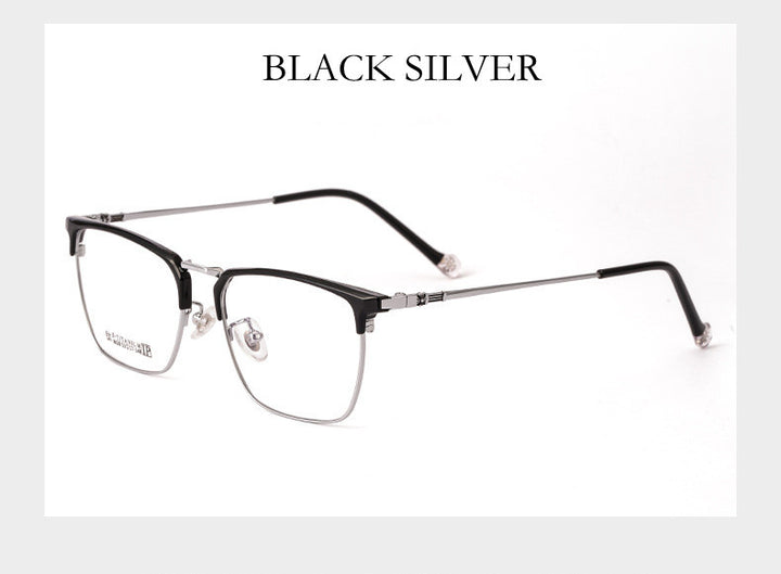 Kocolior Unisex Full Rim Square Titanium Alloy Hyperopic Reading Glasses 8628.
