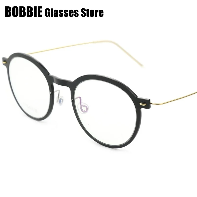 Bobbie Unisex Full Rim Round Titanium Acetate Eyeglasses 636586