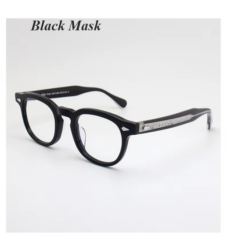 Black Mask Unisex Full Rim Square Acetate Eyeglasses 195504
