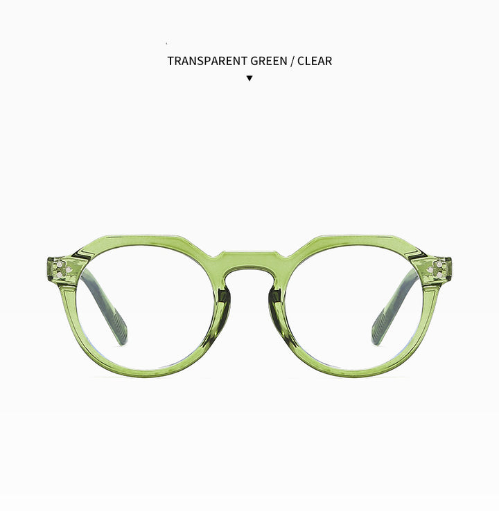 Kocolior Unisex Full Rim Round Acetate Reading Glasses 3395.