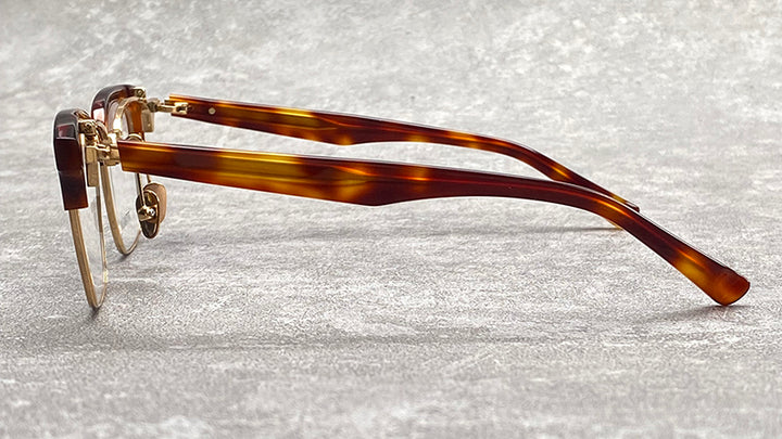 Nobler Unisex Semi Rim Large Square Titanium Acetate Eyeglasses M96 — view 12 | Nobler at FuzWeb