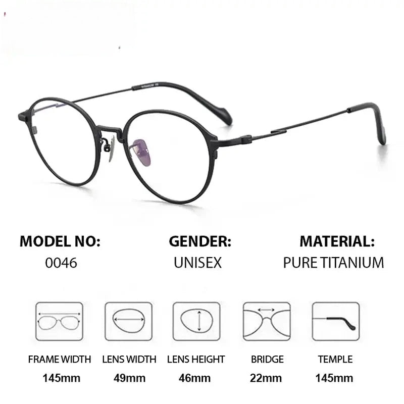 Chashma Ochki Unisex Full Rim Round Titanium Eyeglasses 360046 — view 2 | Chashma Ochki at FuzWeb