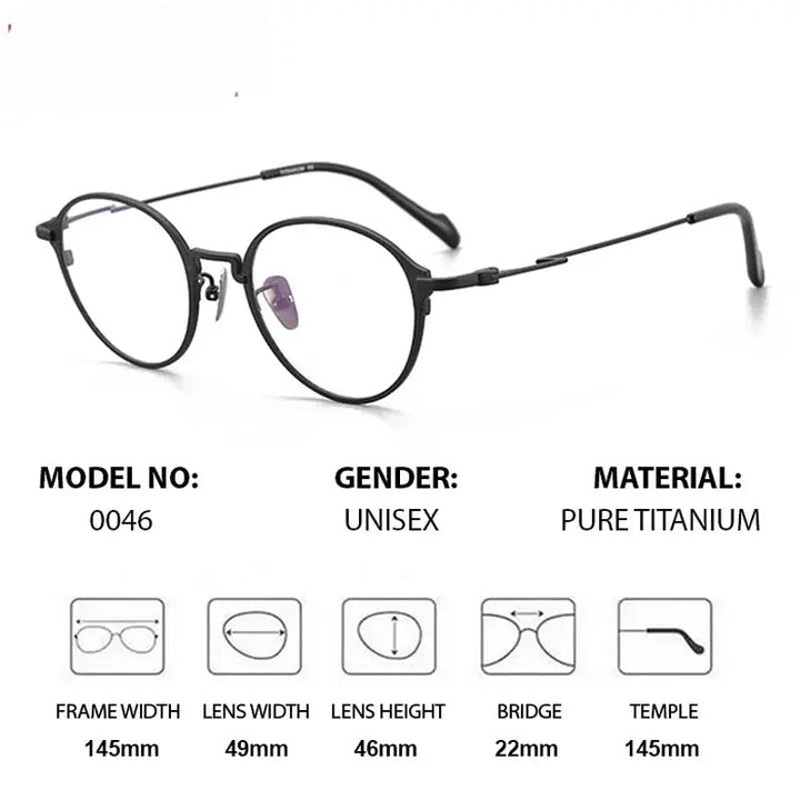 Chashma Ochki Unisex Full Rim Round Titanium Eyeglasses 360046 — view 2 | Chashma Ochki at FuzWeb