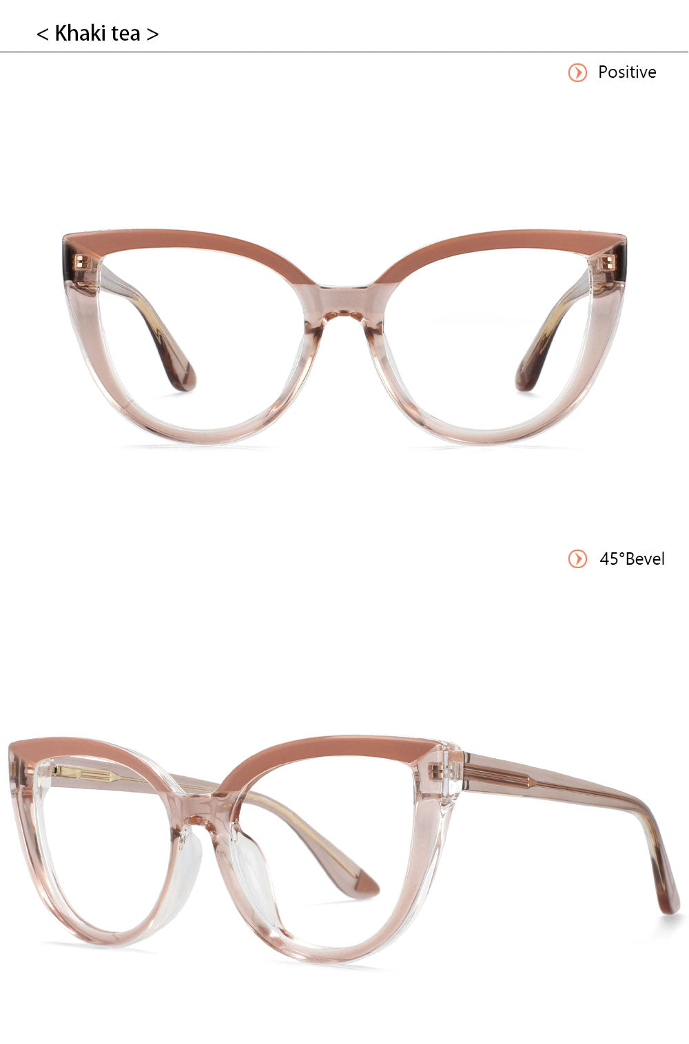 CCspace Womens Full Rim Cat Eye Tr 90 Titanium Reading Glasses R54637 — view 10 | CCspace at FuzWeb