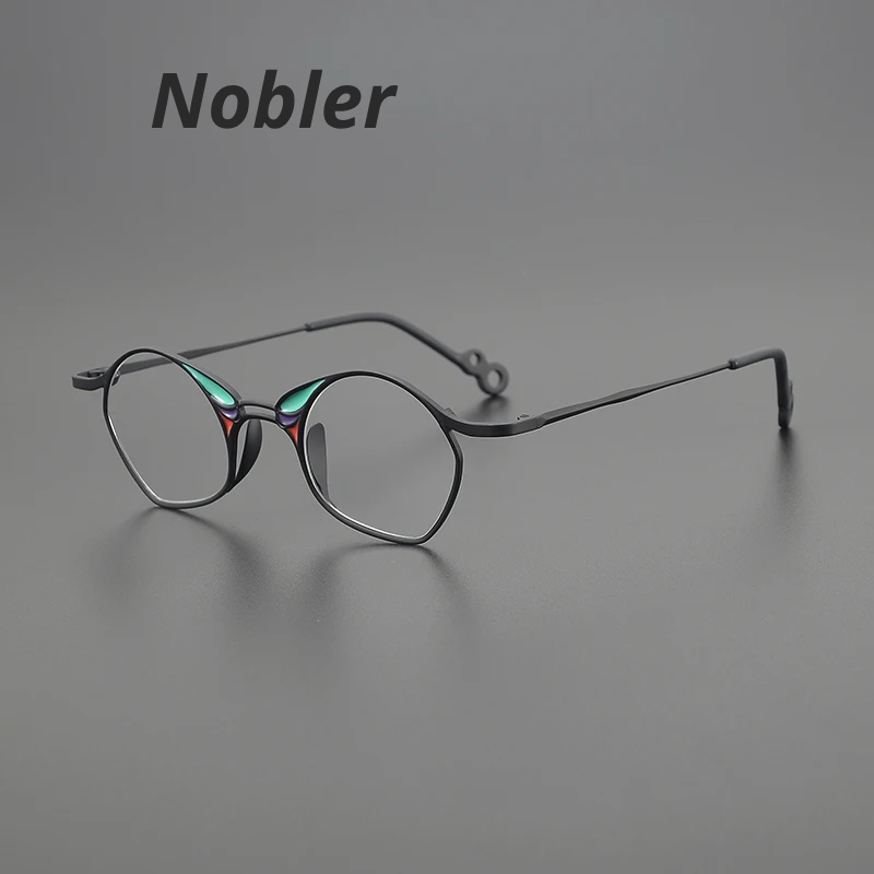 Nobler Women's Full Rim Irregular Oval Square Titanium Eyeglasses 185873