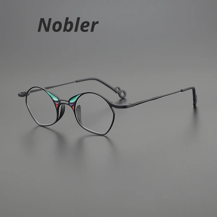 Nobler Women's Full Rim Irregular Oval Square Titanium Eyeglasses 185873
