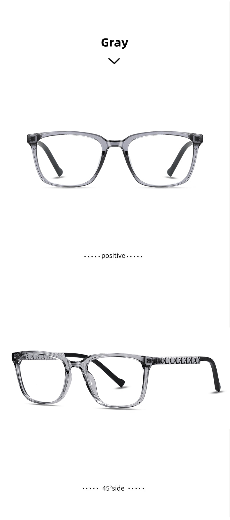 Kocolior Unisex Full Rim Square Acetate Alloy Reading Glasses 70017.