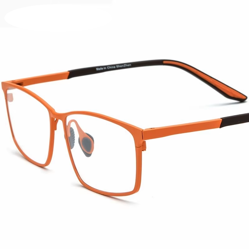 Eleccion Unisex Full Rim Square Titanium Eyeglasses 417303 Full Rim Eleccion Orange