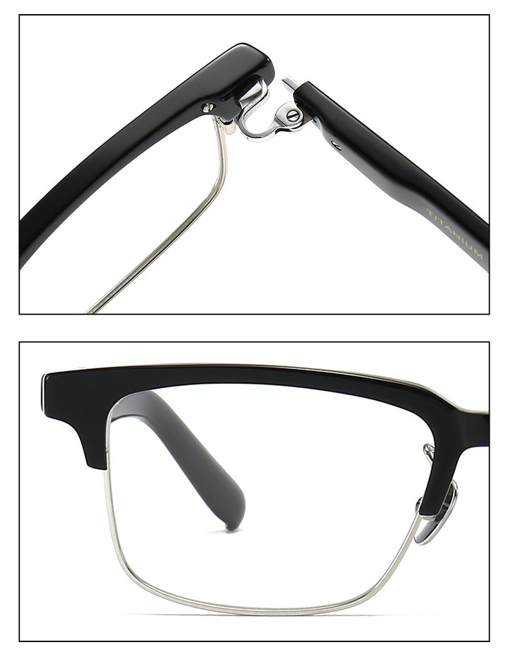 Aimee Unisex Full Rim Square Titanium Acetate Eyeglasses 478193 FuzWeb
