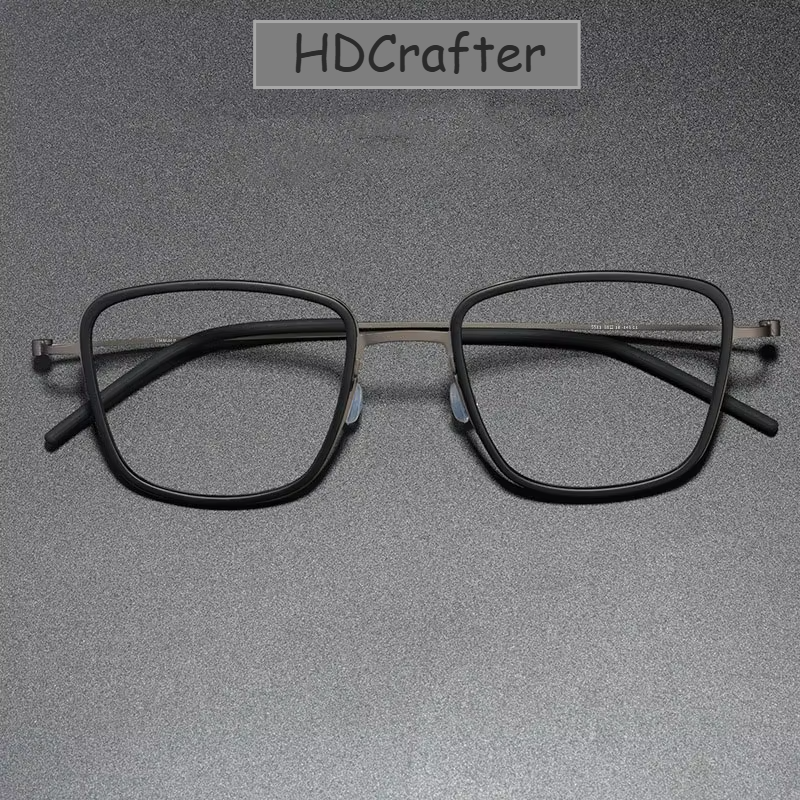 Hdcrafter Unisex Full Rim Polygon Square Tr 90 Titanium Eyeglasses 425510 Full Rim Hdcrafter Eyeglasses