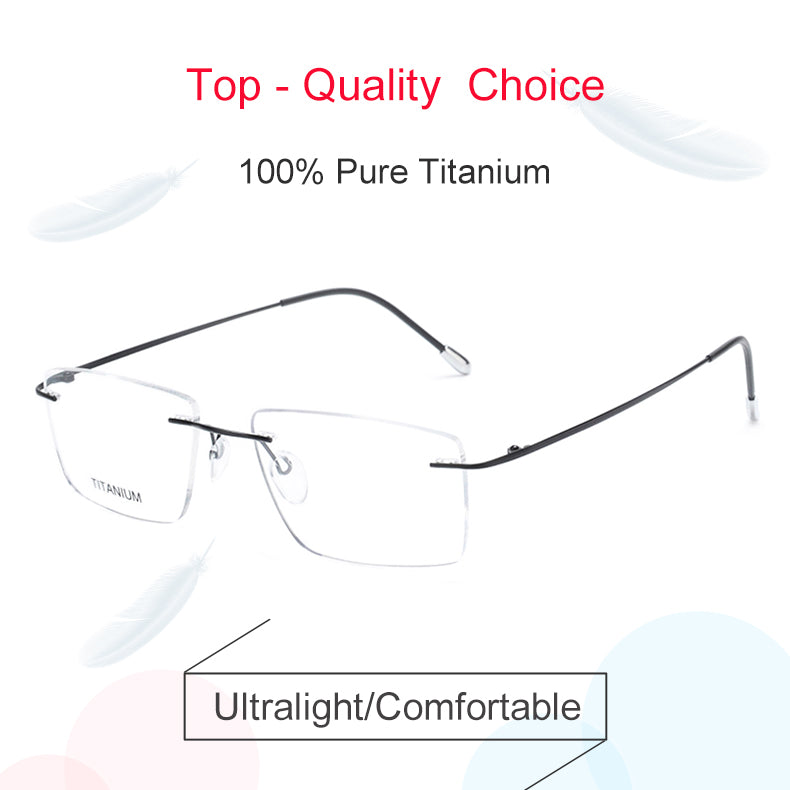 Krasivyy Unisex Rimless Square Titanium Eyeglasses Kr16011 — view 1 | Krasivyy at FuzWeb