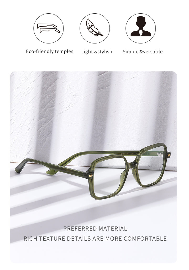 Gmei Womens Full Rim Square Acetate Tr 90 Eyeglasses C907 — view 2 | Gmei Optical at FuzWeb