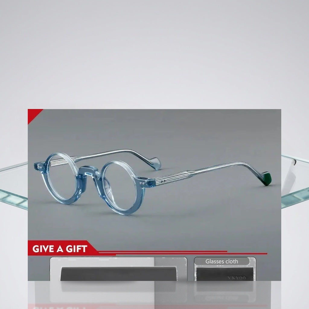 Vicky Unisex Full Rim Round Thick Acetate Reading Glasses 623202 - Luxury Studio View