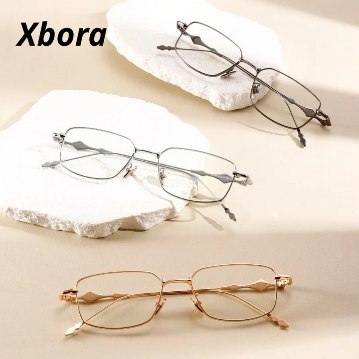 Xbora Unisex Full Rim Square Titanium-Alloy Eyeglasses 631265