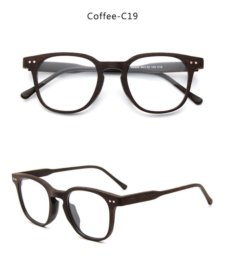 Hdcrafter Mens Full Rim Square Bamboo Wood Eyeglasses M9205 — view 9 | Hdcrafter Eyeglasses at FuzWeb
