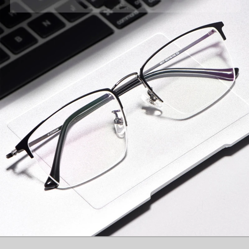 Hotochki Women's Semi Rim Square Titanium Eyeglasses 80174