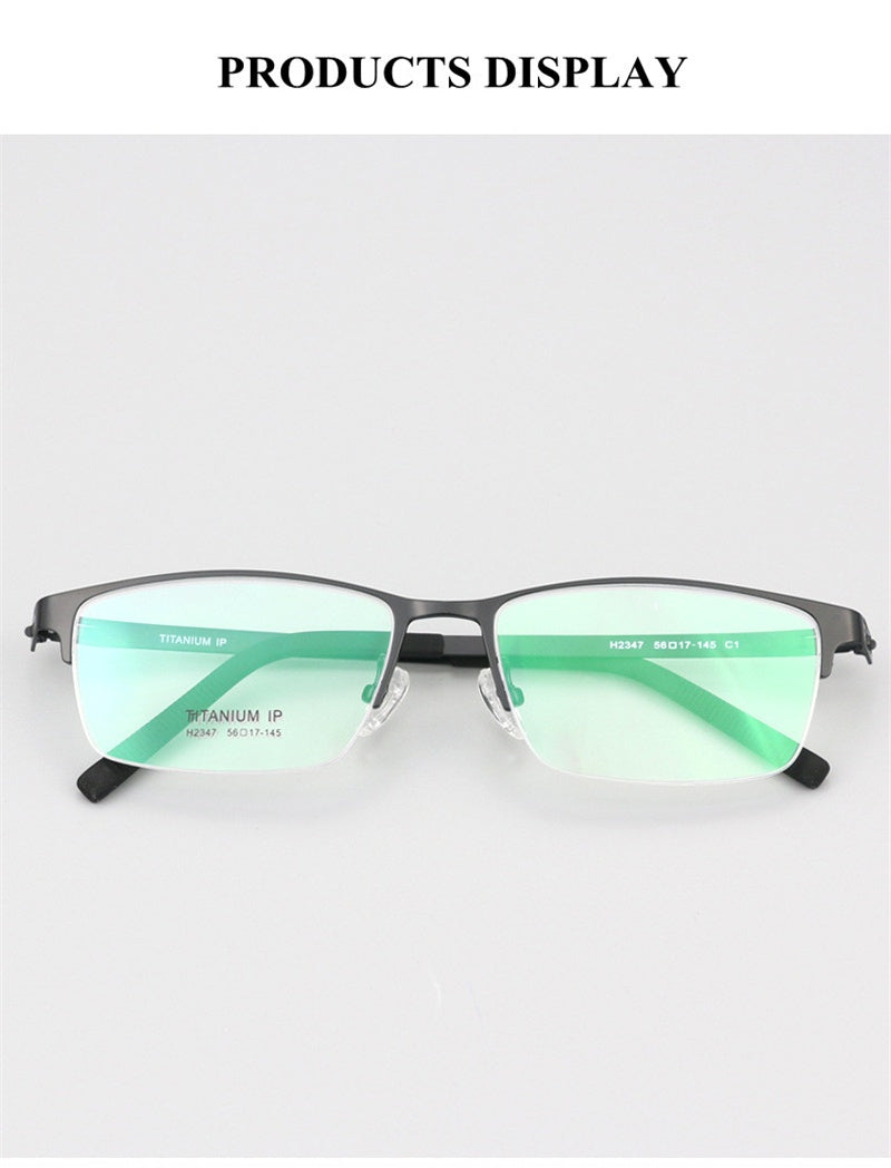Chashma Mens Semi Rim Square Screwless Titanium Eyeglasses 882347 — view 2 | Chashma at FuzWeb