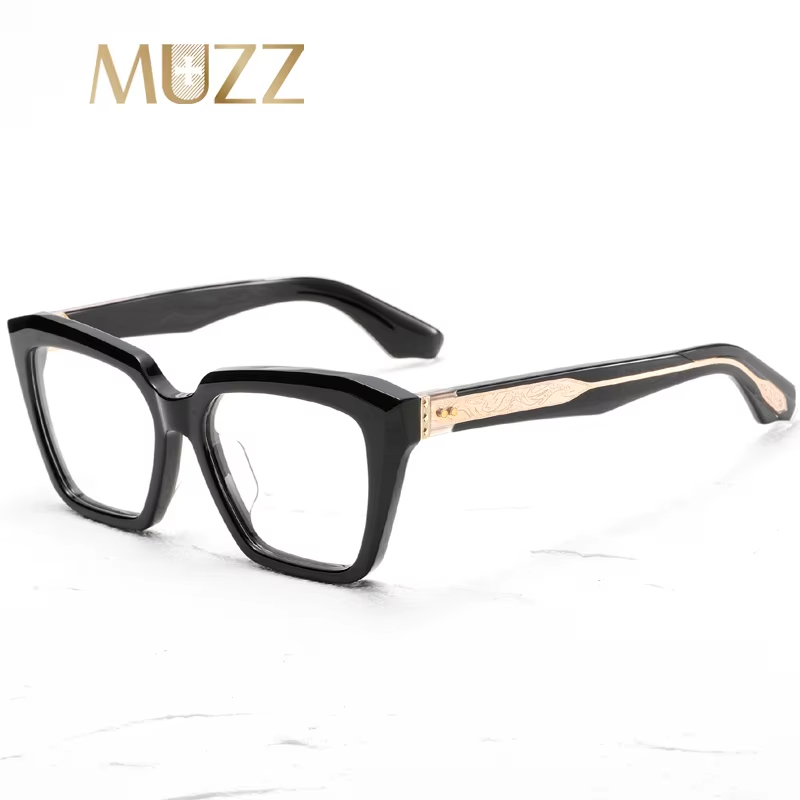 Muzz Women's Full Rim Big Square Cat Eye Acetate Eyeglasses 842317 Full Rim Muzz