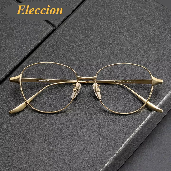 Eleccion Women's Full Rim Oval Square Titanium Eyeglasses 84173