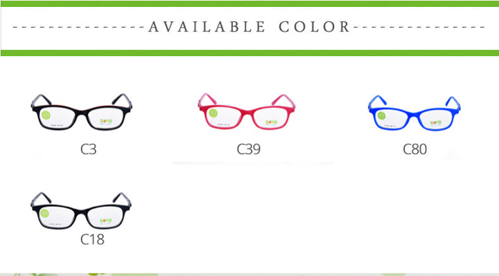 Secg Unisex Youths Full Rim Square Tr 90 Silicone Eyeglasses 8005 — view 2 | Secg at FuzWeb