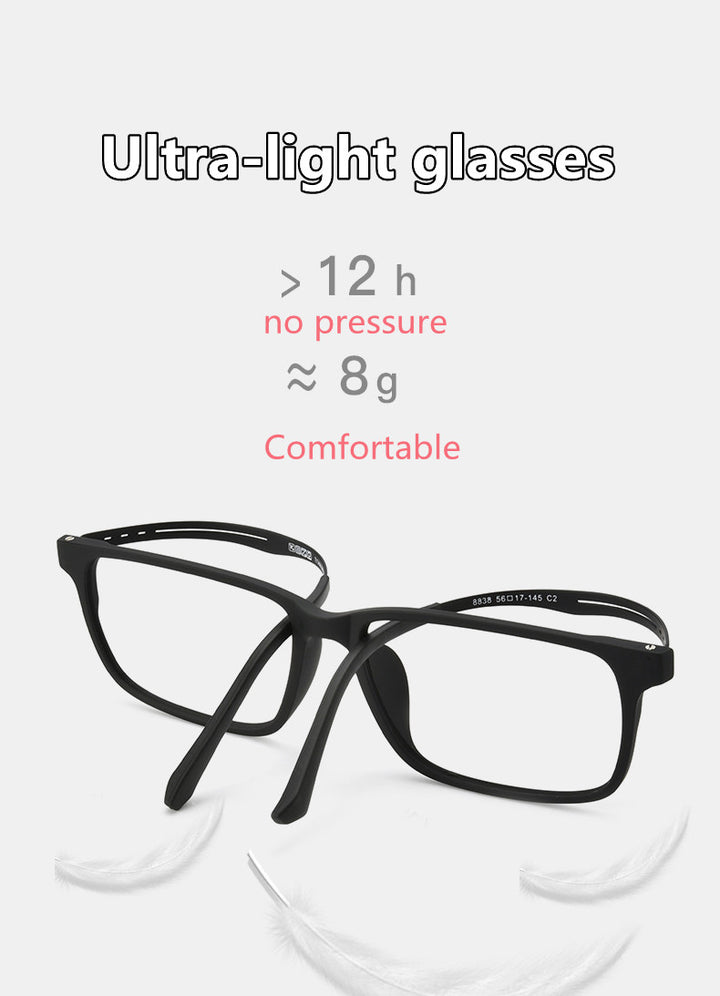 Kocolior Unisex Full Rim Square Tr 90 Titanium Hyperopic Reading Glasses F3003 — view 1 | Kocolior at FuzWeb