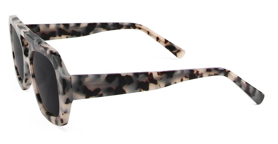 Esnbie Unisex Full Rim Square Double Bridge Acetate Sunglasses 230381.