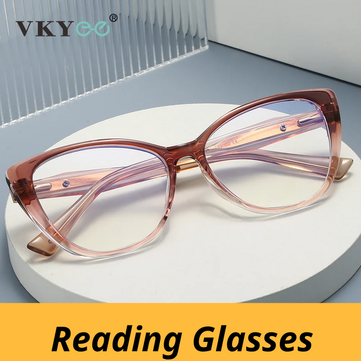 Vicky Women's Full Rim Butterfly Tr 90 Alloy Reading Glasses 582006
