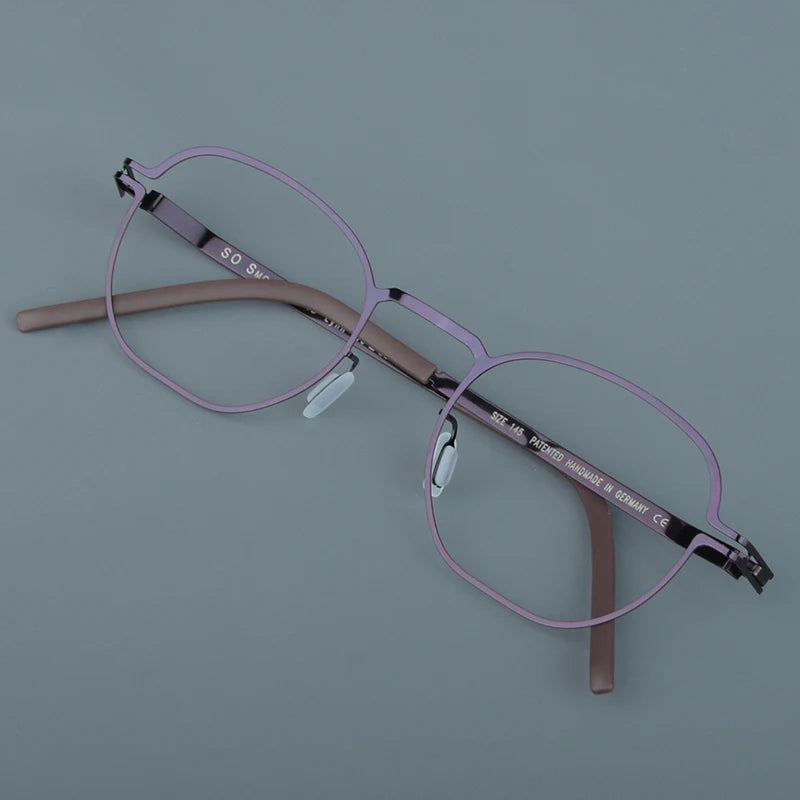 Aimee Unisex Full Rim Polygon Square Screwless Steel Eyeglasses 14149 — view 8 | Aimee at FuzWeb