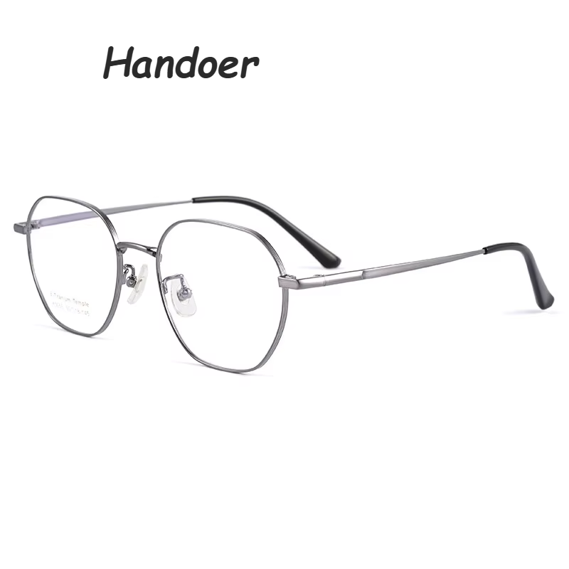 Handoer Women's Full Rim Flat Top Oval Titanium Eyeglasses 95055 Full Rim Handoer