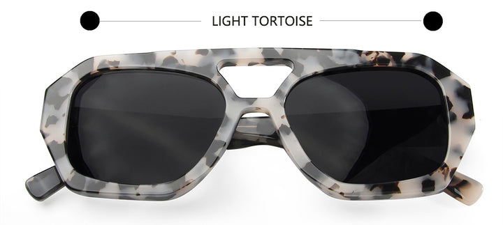 Esnbie Unisex Full Rim Square Double Bridge Acetate Sunglasses 230381 — view 2 | Esnbie at FuzWeb