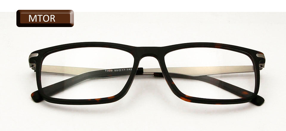 Esnbie Unisex Full Rim Square Acetate Titanium Eyeglasses 20091.