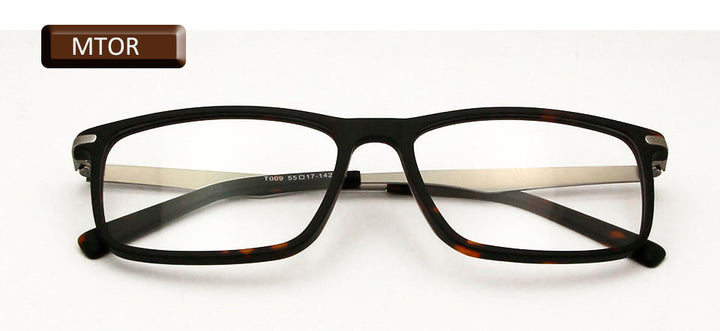 Esnbie Unisex Full Rim Square Acetate Titanium Eyeglasses 20091.