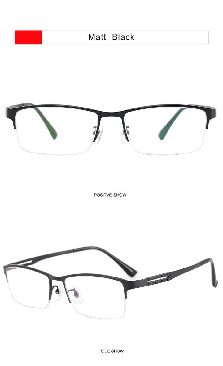 Krasivyy Mens Semi Rim Square Spring Hinge Titanium Eyeglasses Kr0070 — view 7 | Krasivyy at FuzWeb
