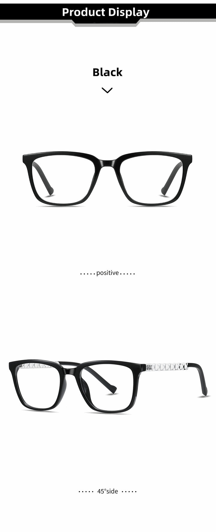 Kocolior Unisex Full Rim Square Acetate Alloy Reading Glasses 70017.